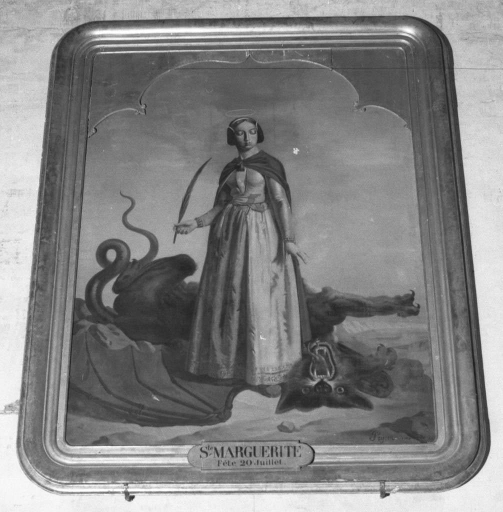 tableau   Sainte Marguerite terrassant le dragon