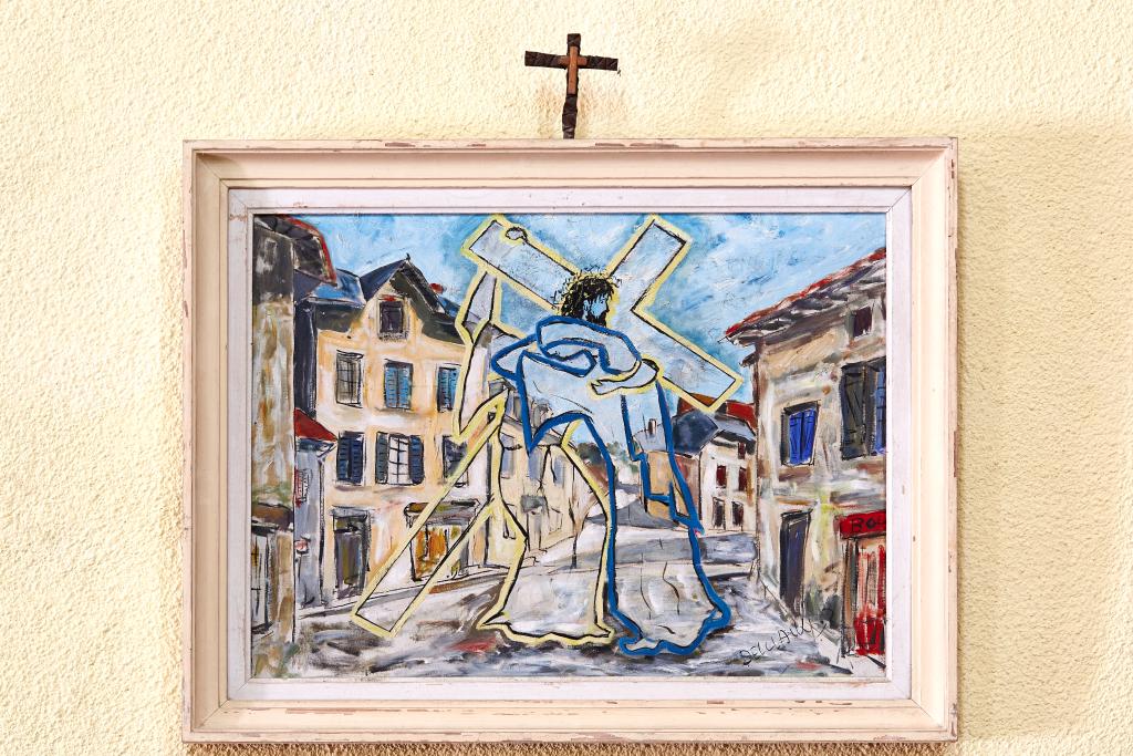 chemin de croix : ensemble de 14 tableaux