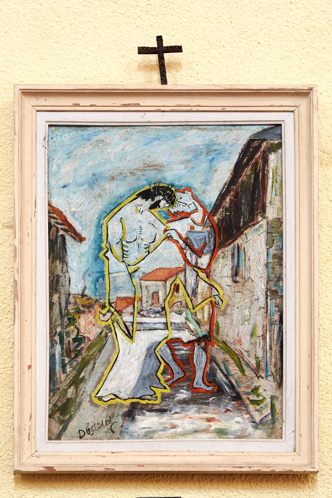 chemin de croix : ensemble de 14 tableaux