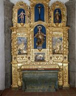 retable de la Vierge, gradins d'autel, statues