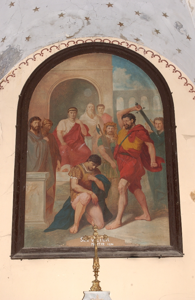 tableau d'autel et son cadre : Martyre de saint Victor