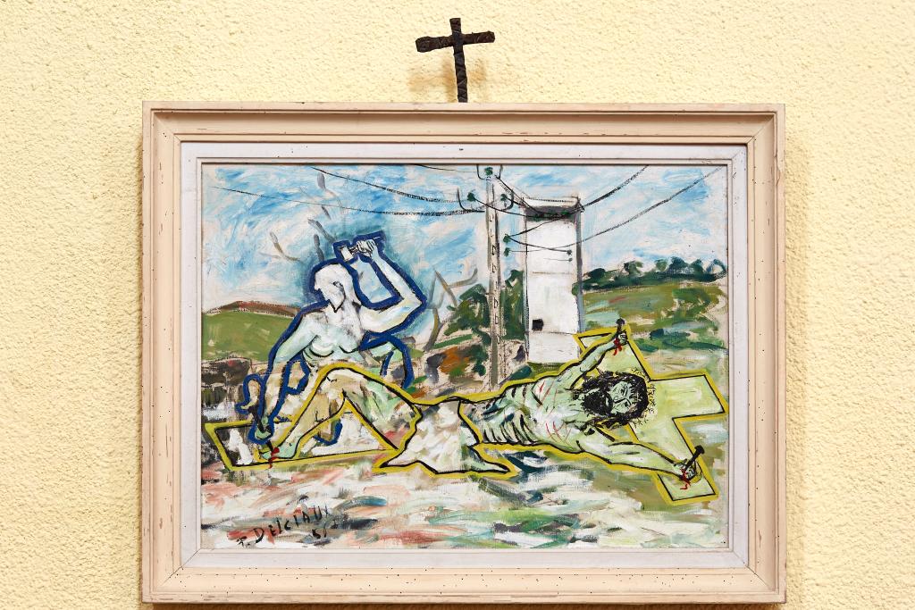 chemin de croix : ensemble de 14 tableaux