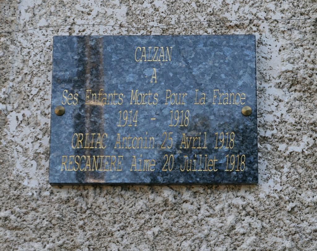 plaque commémorative de la guerre de 1914-1918