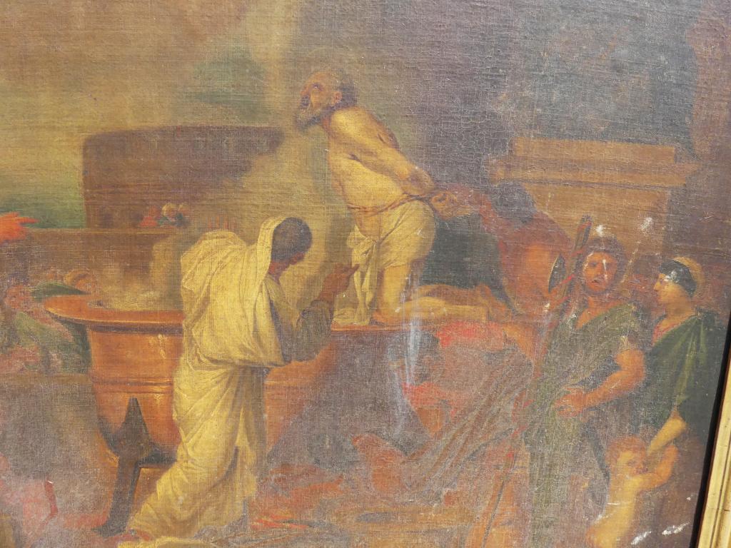 tableau et son cadre : le Martyre de saint Jean l'Evangéliste