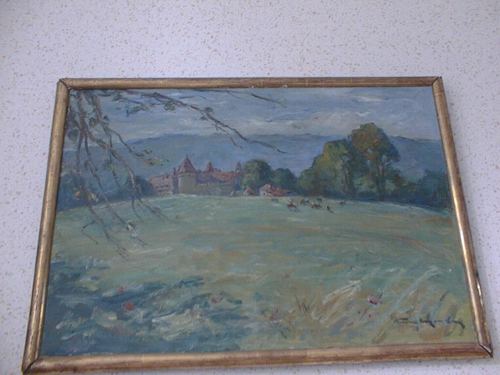 tableau et son cadre : Paysage en Dauphiné