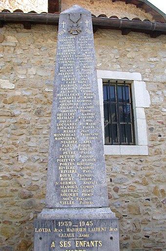 monument aux morts de la guerre de 1914-1918, de la guerre de 1939-1945 et de la guerre d'Algérie