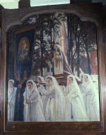 tableau (triptyque) : procession à Bruges