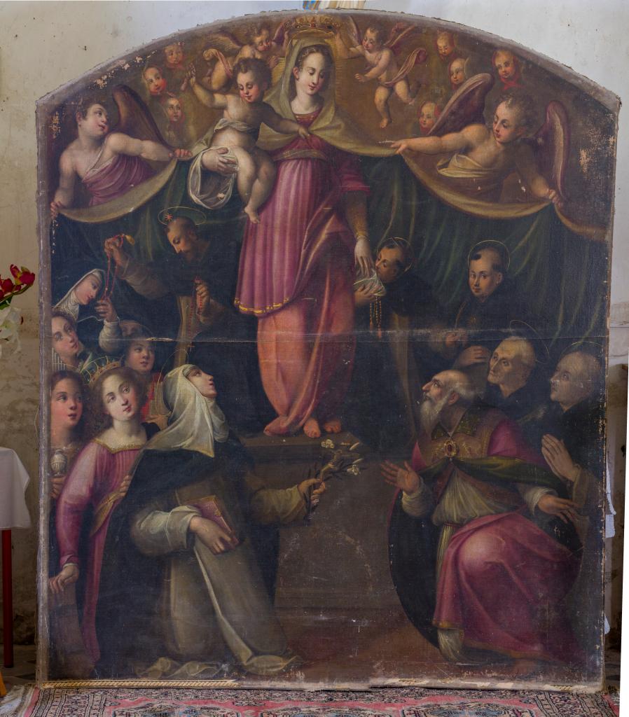 tableau : Vierge à l'Enfant entourée de saints