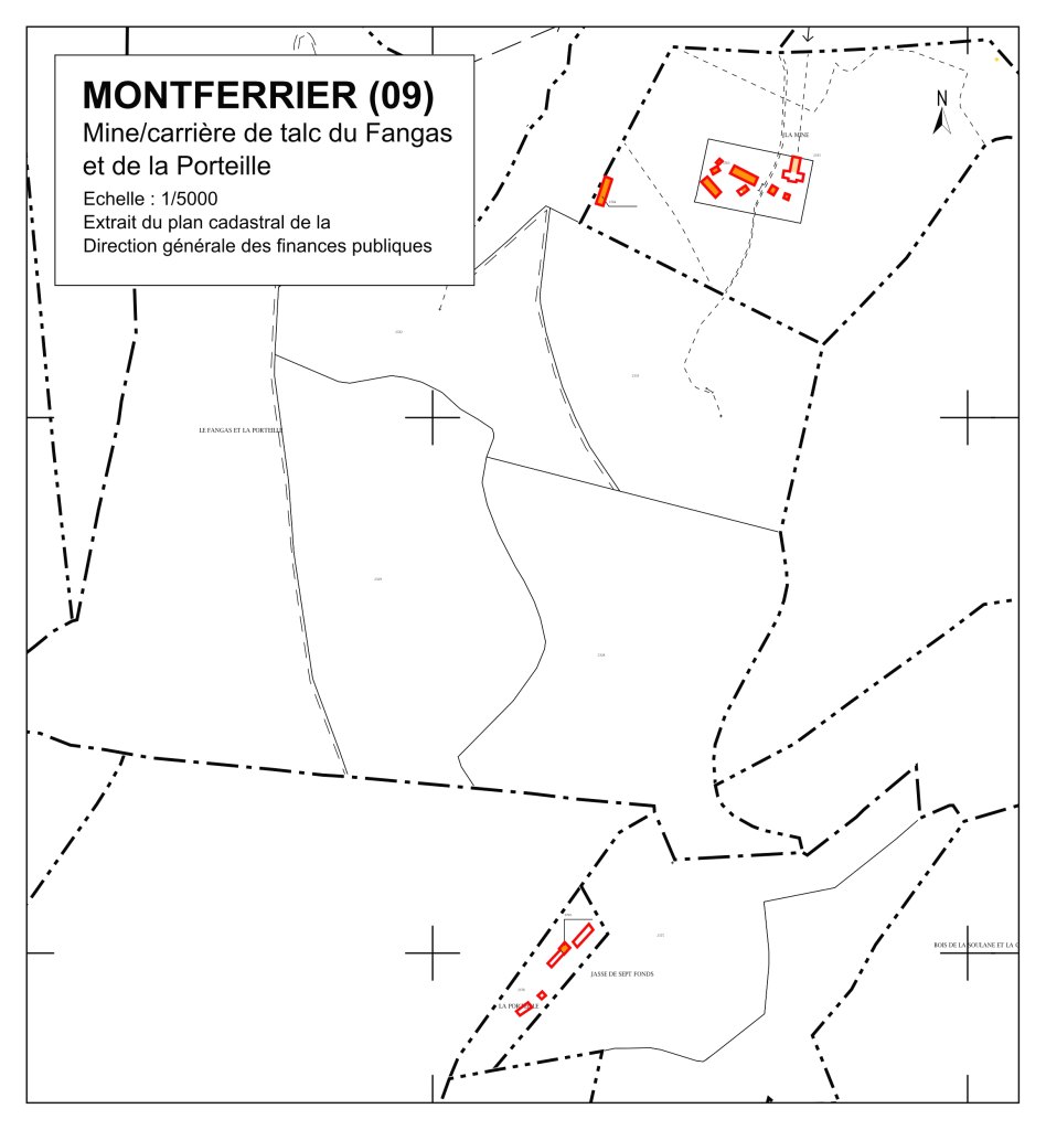 carrière et mine d'extraction de talc du Fangas et de la Porteille, dite mine de Montferrier