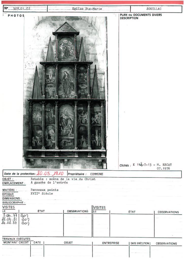 retable dit de Notre-Dame du Rosaire