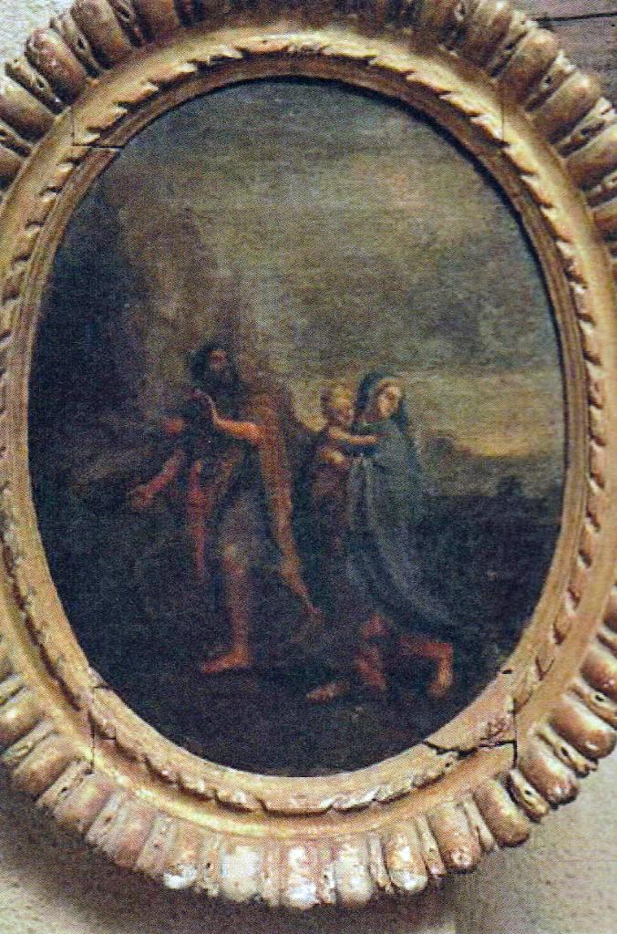 Paire de tableaux : La fuite en Egypte, Jésus rencontrant ses disciples sur le chemin d'Emmaüs