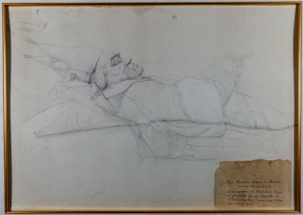 dessin de Mgr Besson sur son lit de mort
