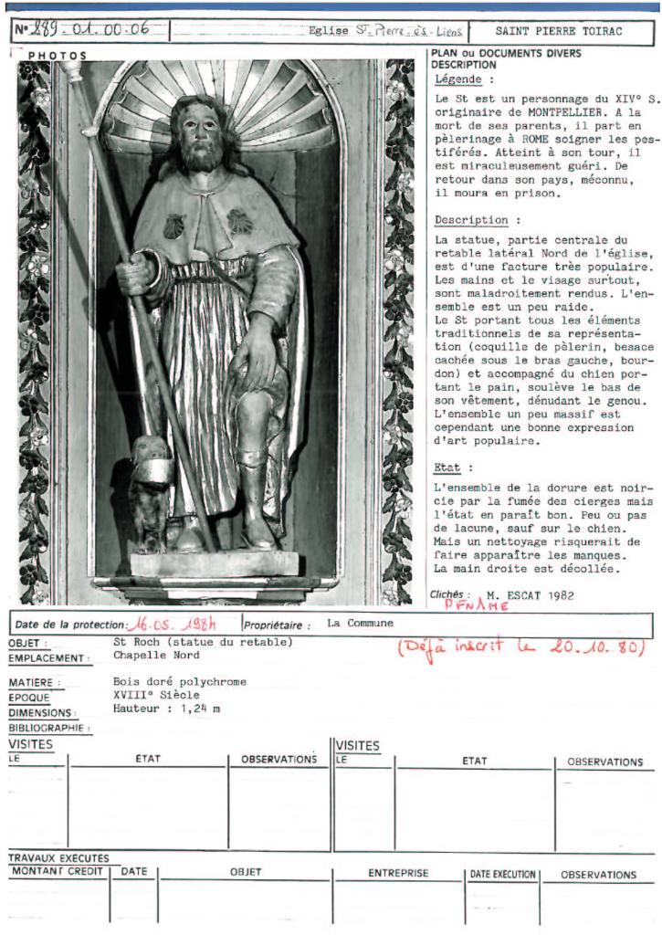 statue : Saint Roch