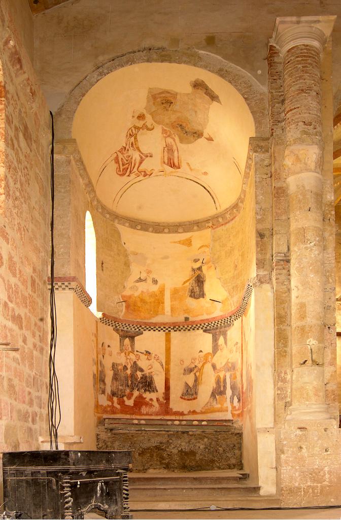 peinture monumentale de l'absidiole nord : scènes de la vie de la Vierge