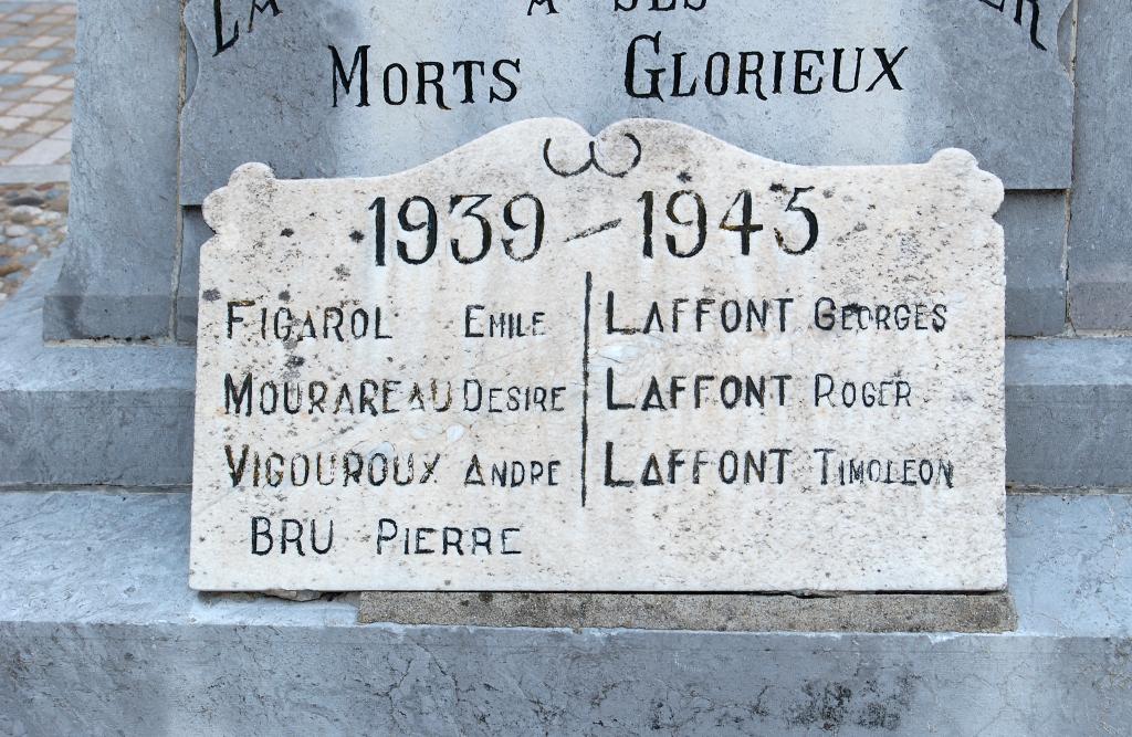 monument aux morts de la guerre de 1914-1918 et de la guerre de 1939-1945