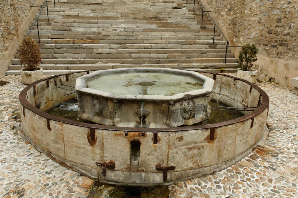 ensemble du décor sculpté de la fontaine monumentale du Griffoul