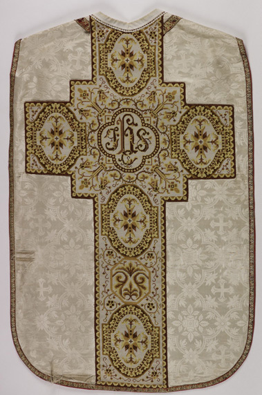 Ornement liturgique catholique blanc, avec pale (n° 23)