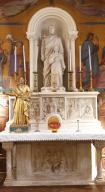 autel secondaire saint Joseph avec groupe sculpté de saint Joseph et Jésus
