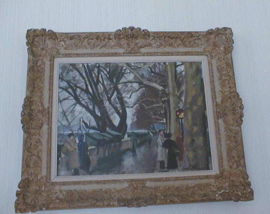 tableau et son cadre : Les Bouquinistes sur le quai