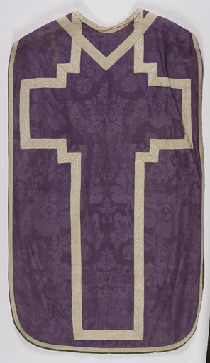 Chasuble violette avec étole, manipule et voile de calice