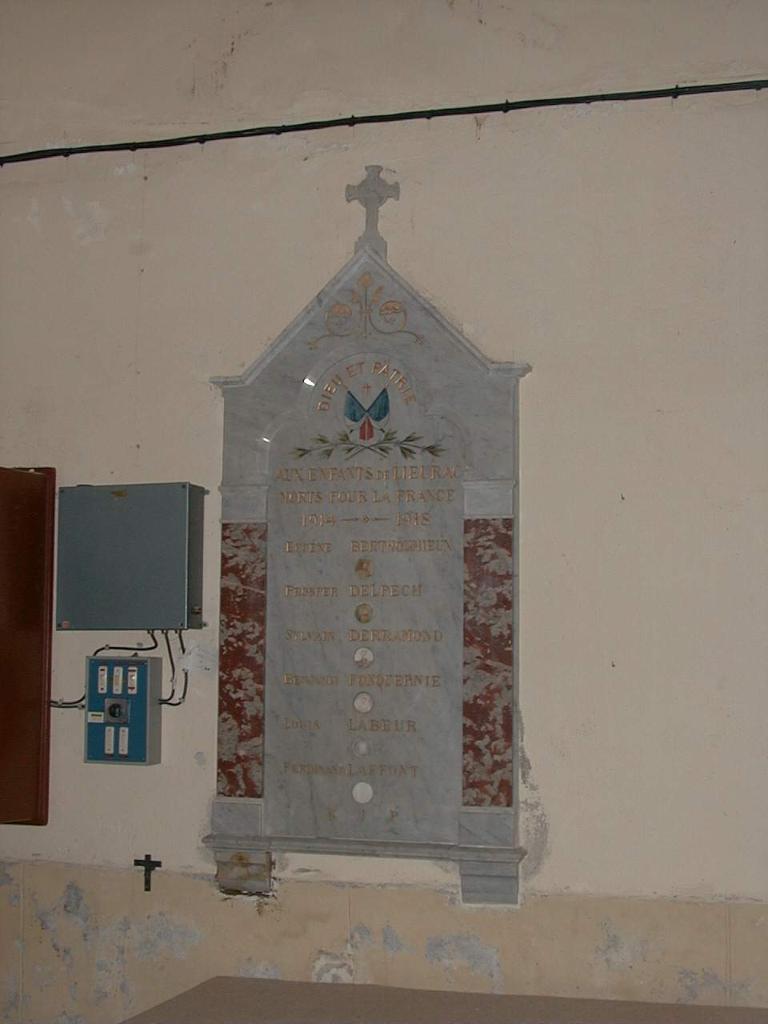 tableau commémoratif de la guerre de 1914-1918