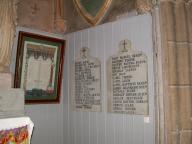 tableau et plaques commémoratives des morts de la guerre de 1914-1918