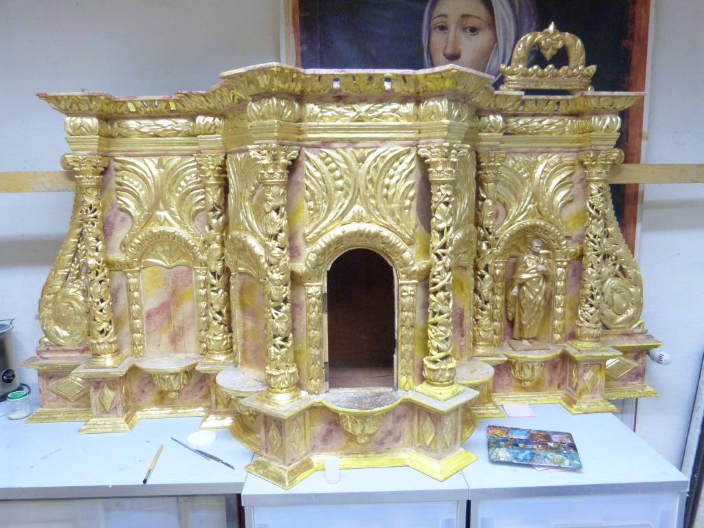 retable du maître-autel, avec tableau de La Crucifixion