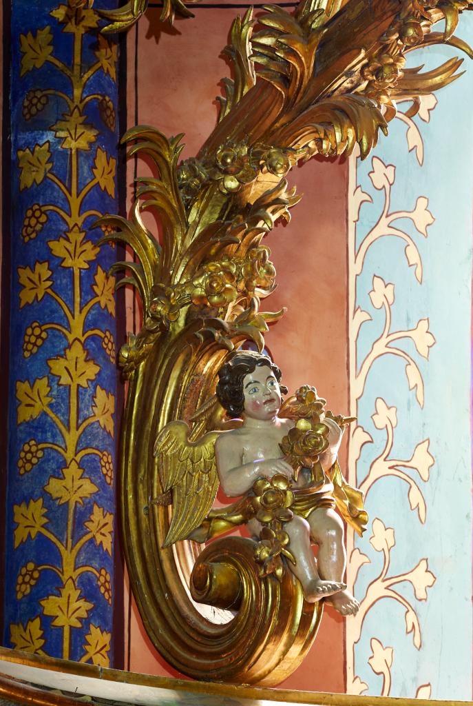 ensemble du maître-autel (autel, tabernacle, baldaquin et statues)