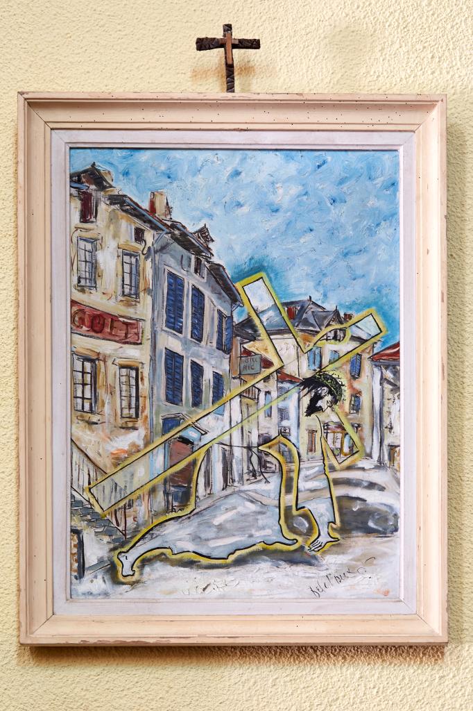chemin de croix : ensemble de 14 tableaux