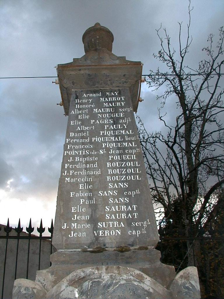 monument aux morts de la guerre de 1914-1919, de la guerre de 1939-1945 et des T. O. E.