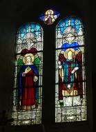 verrières à grands personnages : le Sacré-Cœur et saint Blaise