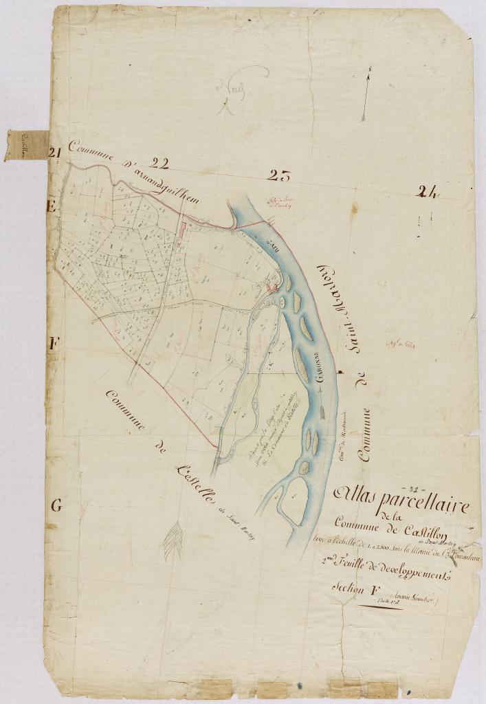 Cadastre dit napoléonien de Castillon-de-Saint-Martory, section F, 2e feuille, éch. 1/2500, 1811