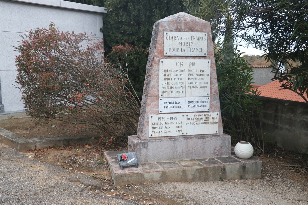 Monuments aux Morts de la commune de Clara-Villerach