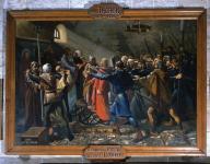 tableau : la commune de Lodève et l'évêque Frottier