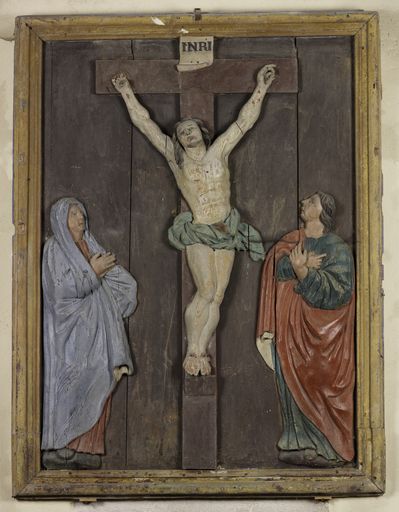 tableau, bas-relief : la Crucifixion