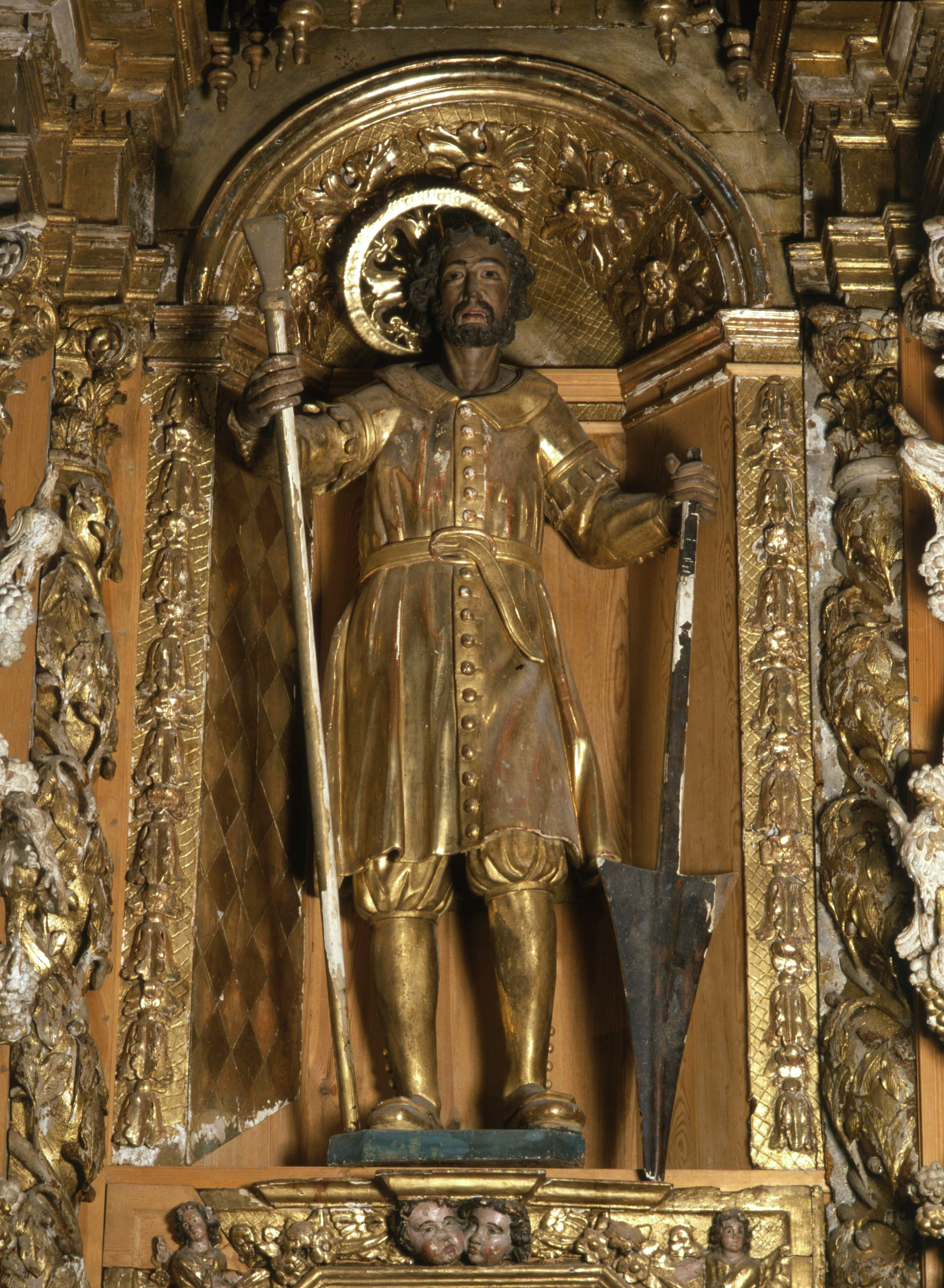 trois statues : saint Gaudérique, saint Roch, saint François d'Assise