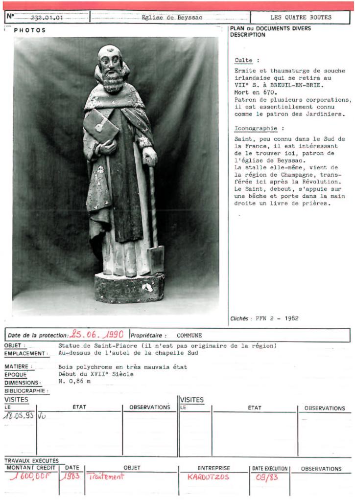 statue : saint Fiacre