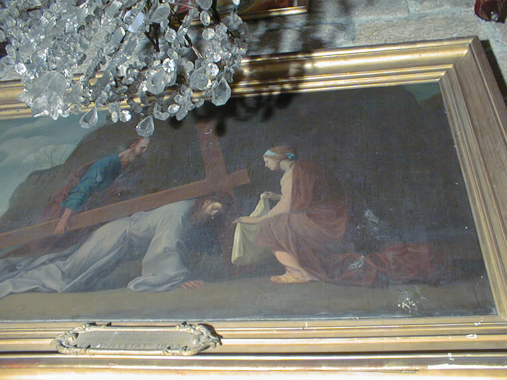 tableau et son cadre : Jésus portant sa croix dit Le Christ et sainte Véronique