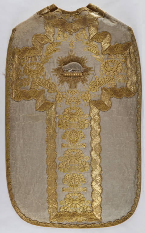 Chasuble argent avec étole et manipule