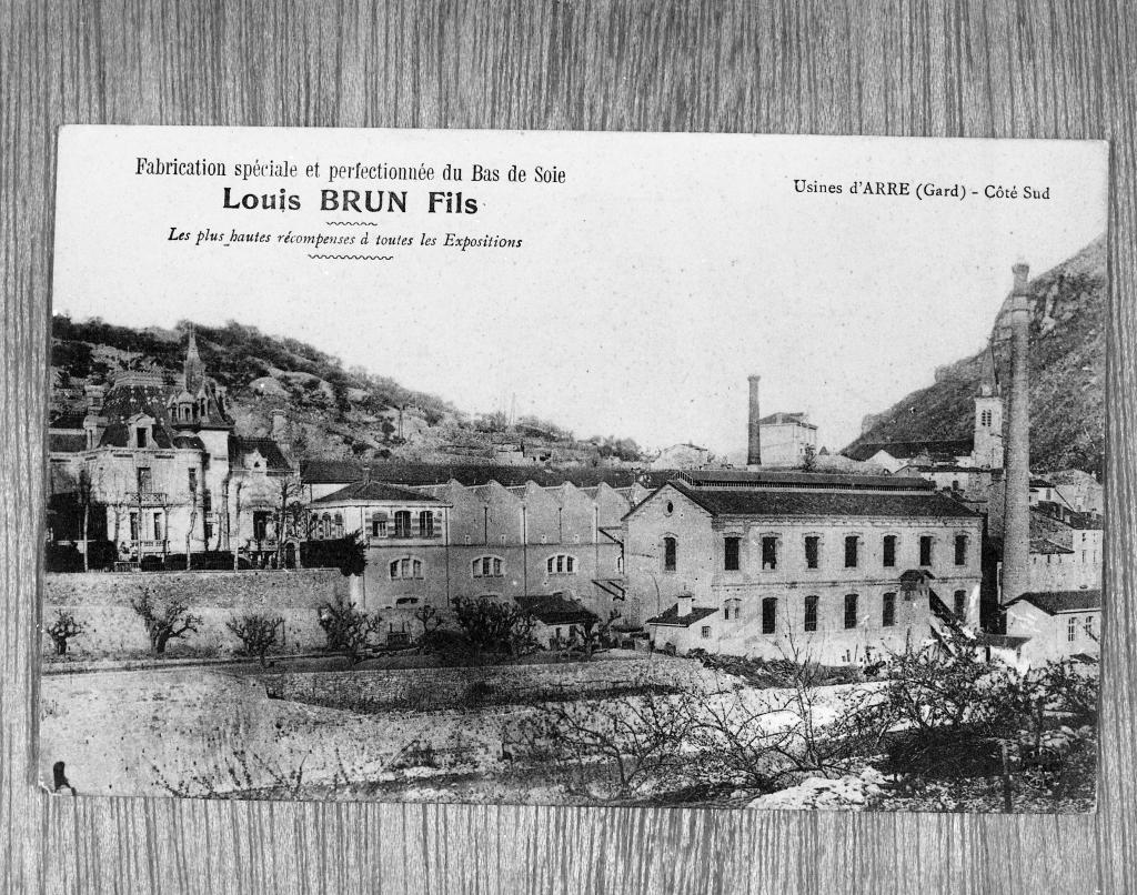 usine de bonneterie de soie et de coton Brun, puis Brun d'Arre