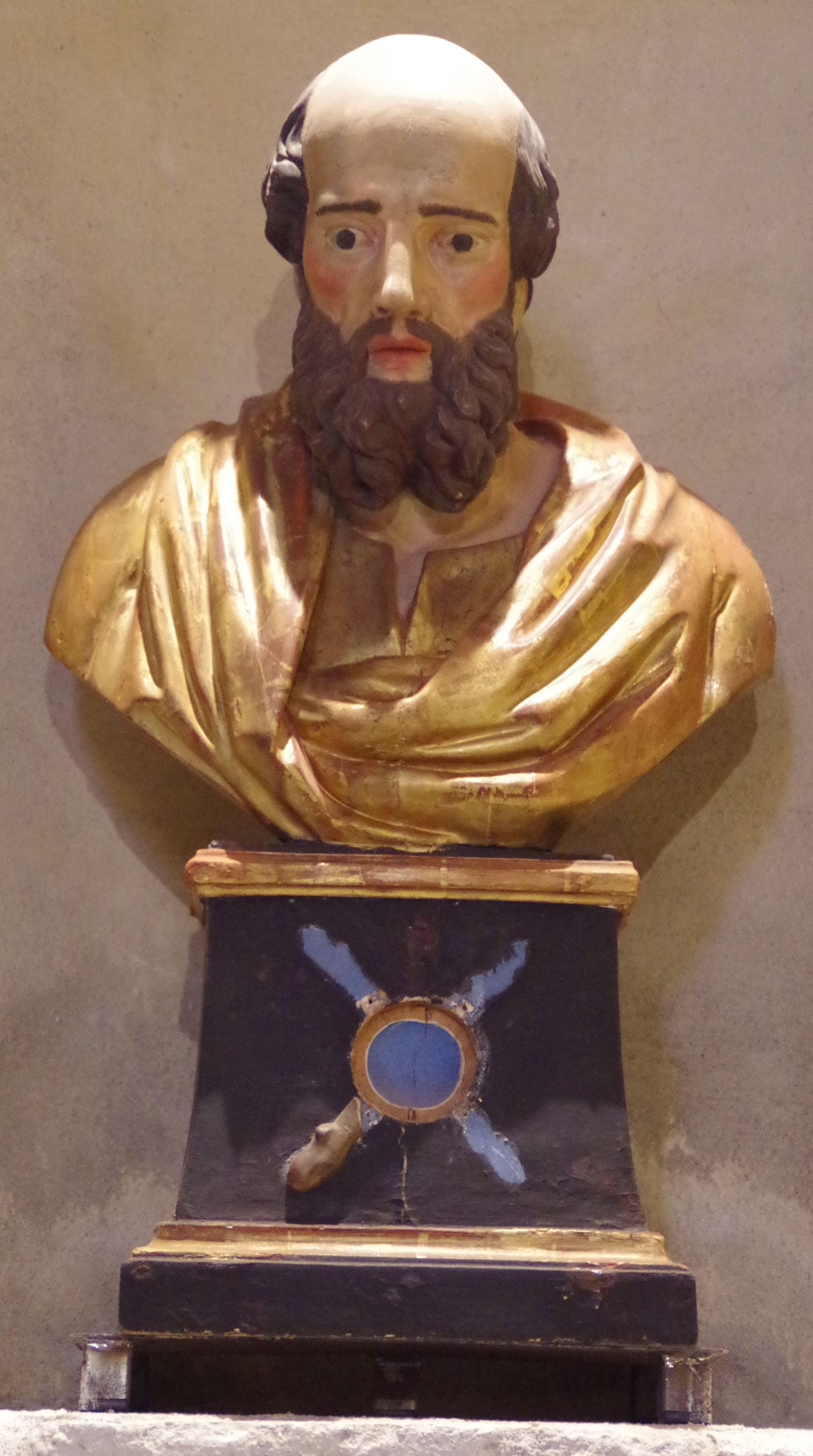 paire de bustes-reliquaires : saint André et saint Jacques (ou saint Roch)