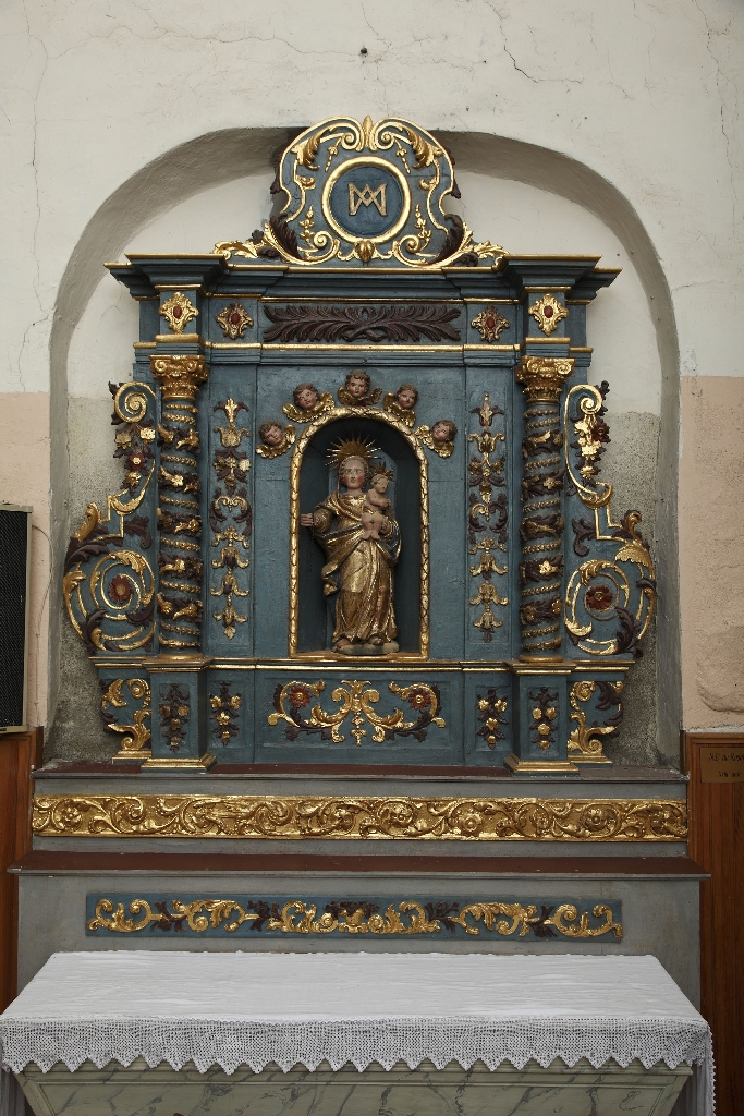 retable ; gradins d'autel ; statue de la Vierge Vierge à l'Enfant dit Notre-Dame des anges statue