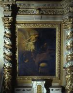 ensemble du retable de saint-Joseph (retable, tableau : Apparition de l'Ange à saint Joseph)