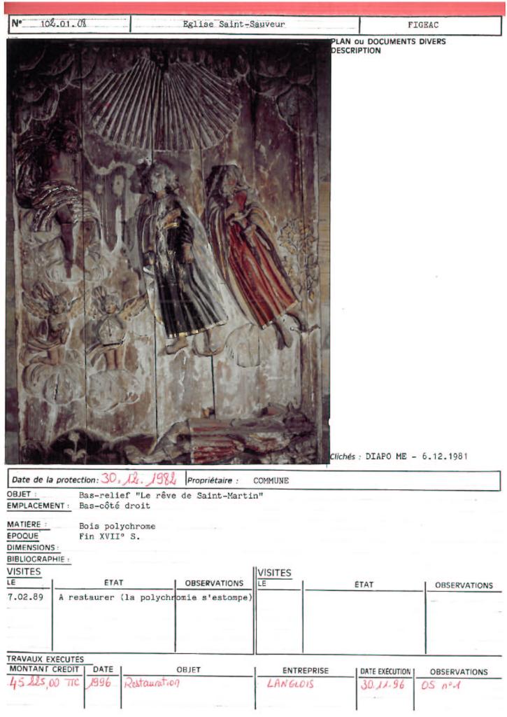 bas-relief : Le rêve de saint Martin