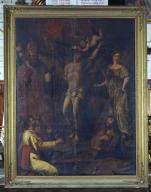 tableau, cadre : Voeu de la Confrérie des Artisans de Montpellier, saint Sébastien