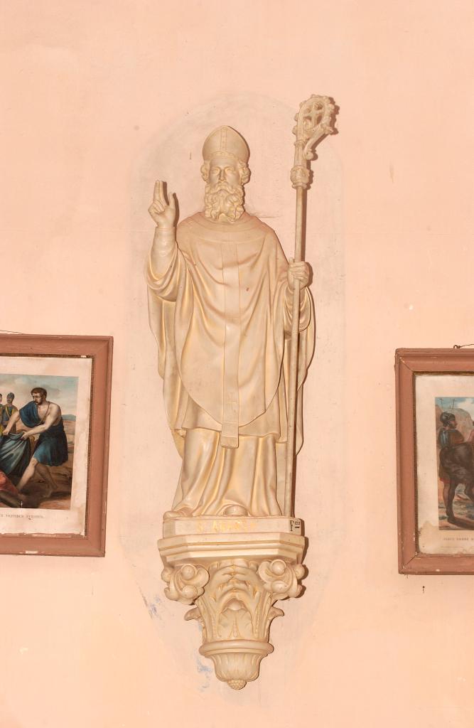 statue (petite nature) et sa console : Saint Amans