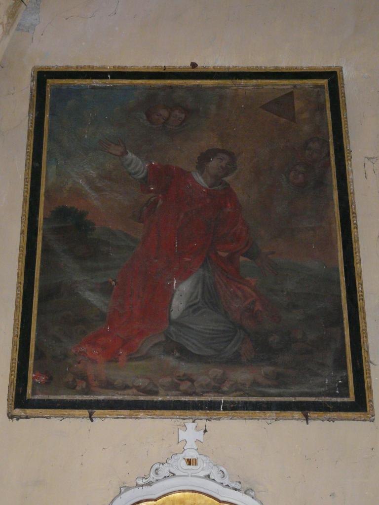 tableau et son cadre : La lapidation de saint Etienne