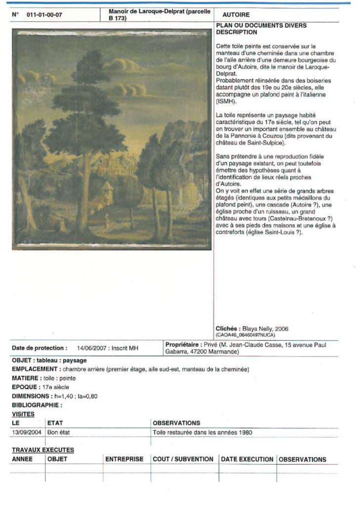 tableau (trumeau de cheminée) : Paysage