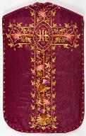 chasuble violette avec étole, voile de calice et bourse de corporal