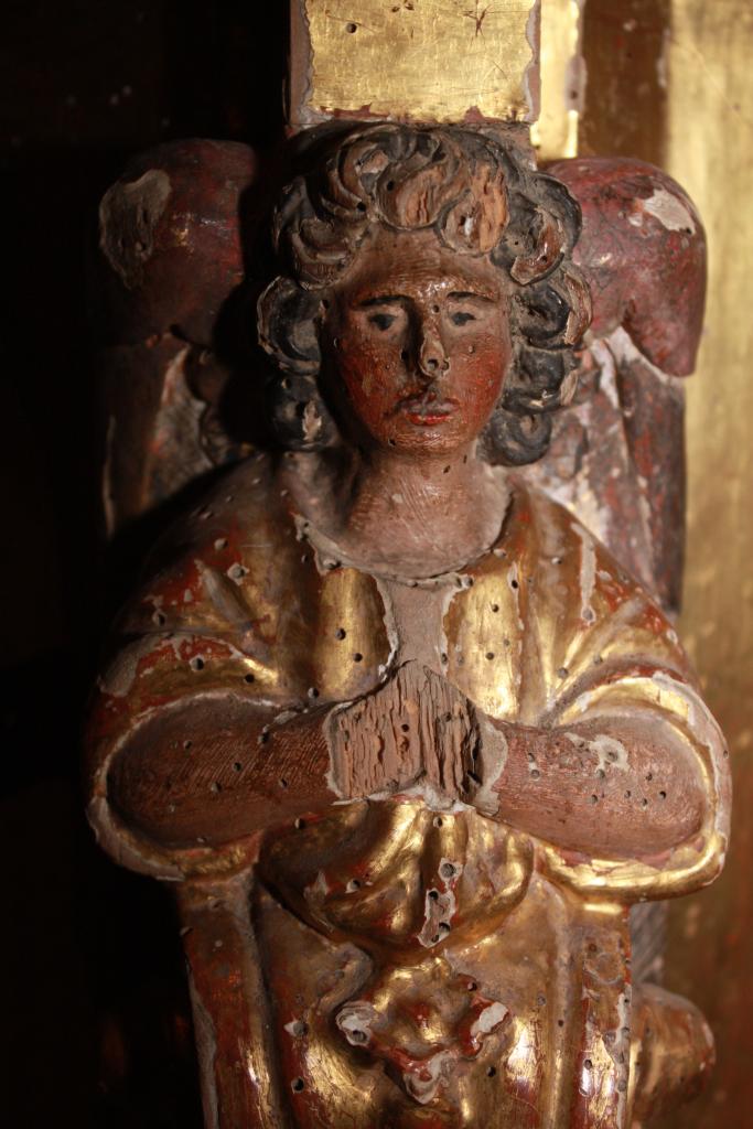 autel secondaire de saint Lizier, retable, tabernacle, statue : saint Lizier, 6 chandeliers